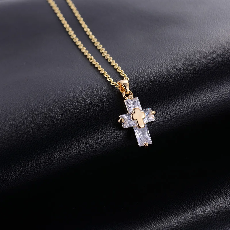 Retro cross cross of Jesus cross hot style classic 18K gold zircon collar chain ornaments female
Retro cross cross of Jesus cross hot style classic 18K gold zircon collar chain ornaments female