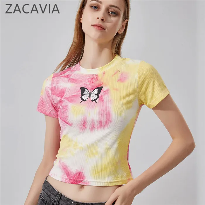 2021 Popular Women's Clothing Round Neck Short Sleeve Knit Top Fashion Tie Dye Crop T-shirt, Different colors and support to customized
2021 Popular Women's Clothing Round Neck Short Sleeve Knit Top Fashion Tie Dye Crop T-shirt, Different colors and support to customized