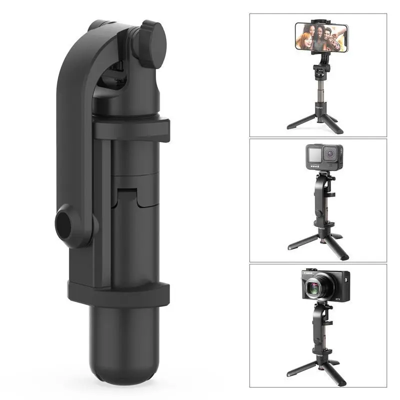 

HOSHI Ulanzi MT-38 Extendable Tripod Selfie Stick for iPhone 13 pro max Foldable Mini Handheld Monopod for Gopro 10 9 8 7 SLR, Black