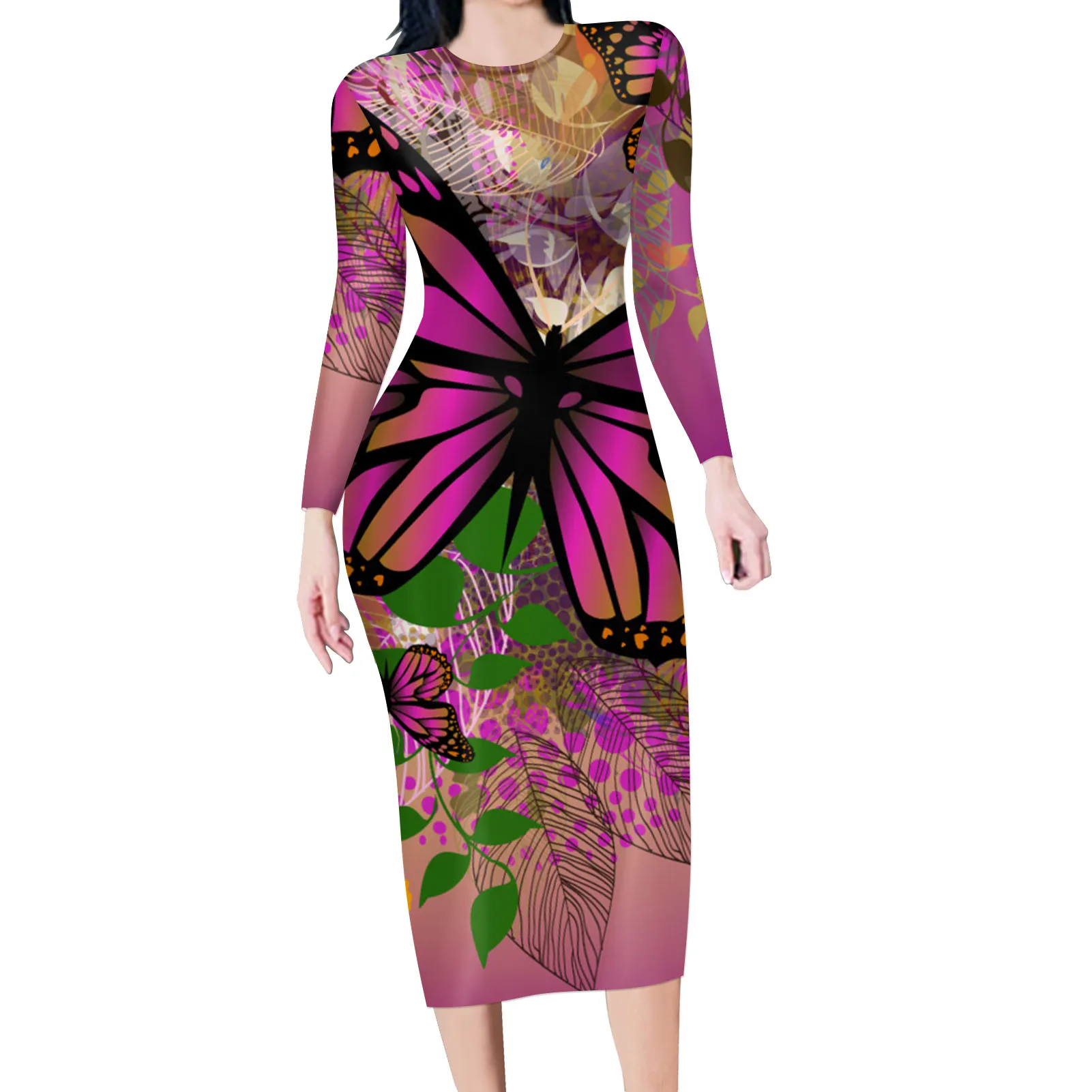 Women Dresses Casual Colorful Butterfly Print Bodycon Dress Women Knee Length Long Sleeve O Neck Midi Club Party Dresses Women, Customized color
Women Dresses Casual Colorful Butterfly Print Bodycon Dress Women Knee Length Long Sleeve O Neck Midi Club Party Dresses Women, Customized color