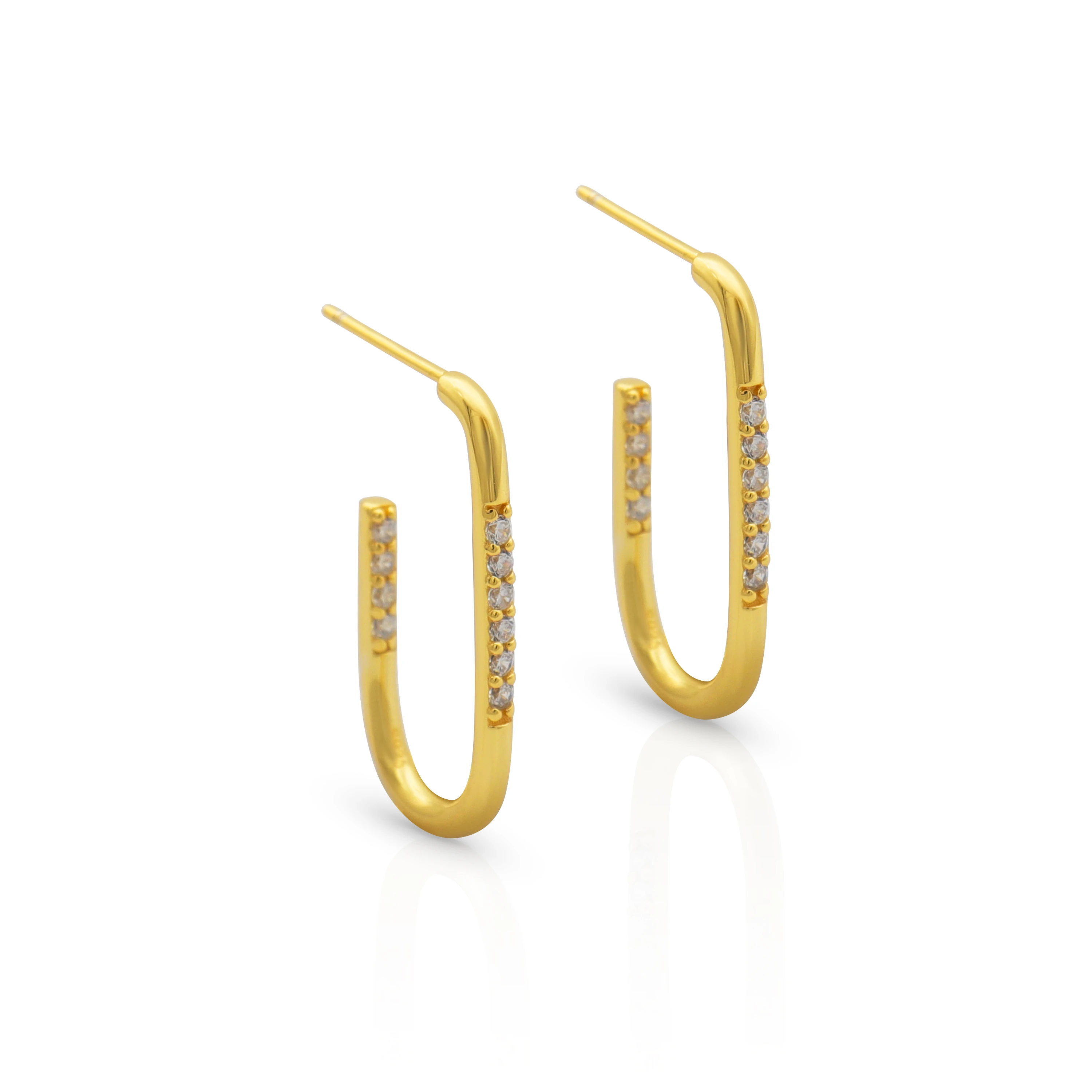 Chril April trendy 925 sterling silver gold plated U-shaped micro-inlaid zircon earrings
Chril April trendy 925 sterling silver gold plated U-shaped micro-inlaid zircon earrings