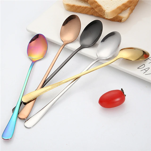 Stainless Steel Gilded Rose Gold Spoon Mug Spoon Kitchen Accessories, As show 
Stainless Steel Gilded Rose Gold Spoon Mug Spoon Kitchen Accessories, As show