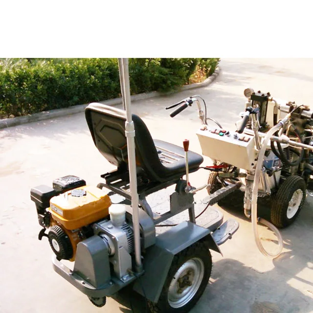 Booster vehicle for  thermoplastic road marking machine with warning light