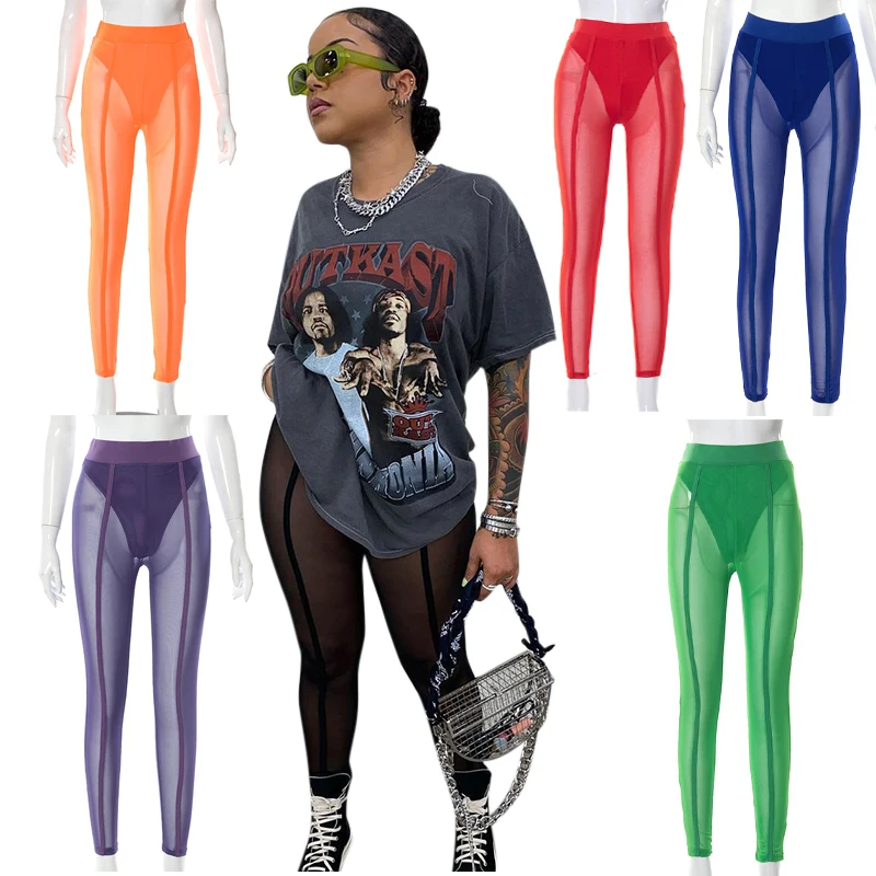Hot Sale Multicolor Mesh Pants Women Mesh See Through Skinny Stretch Leggings Long Pants For Womens Trousers, Picture color
Hot Sale Multicolor Mesh Pants Women Mesh See Through Skinny Stretch Leggings Long Pants For Womens Trousers, Picture color