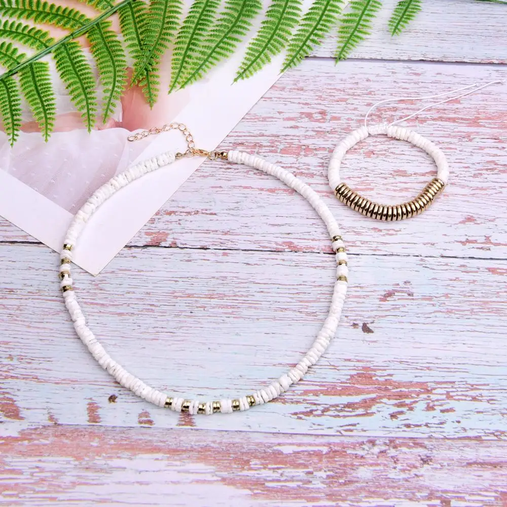 Natural Shell Bohemian Necklace Bracelet Jewelry Set Fashion Bohemian Statement Cowrie Charm Pulseras Femme Choker Chic Jewelry
Natural Shell Bohemian Necklace Bracelet Jewelry Set Fashion Bohemian Statement Cowrie Charm Pulseras Femme Choker Chic Jewelry