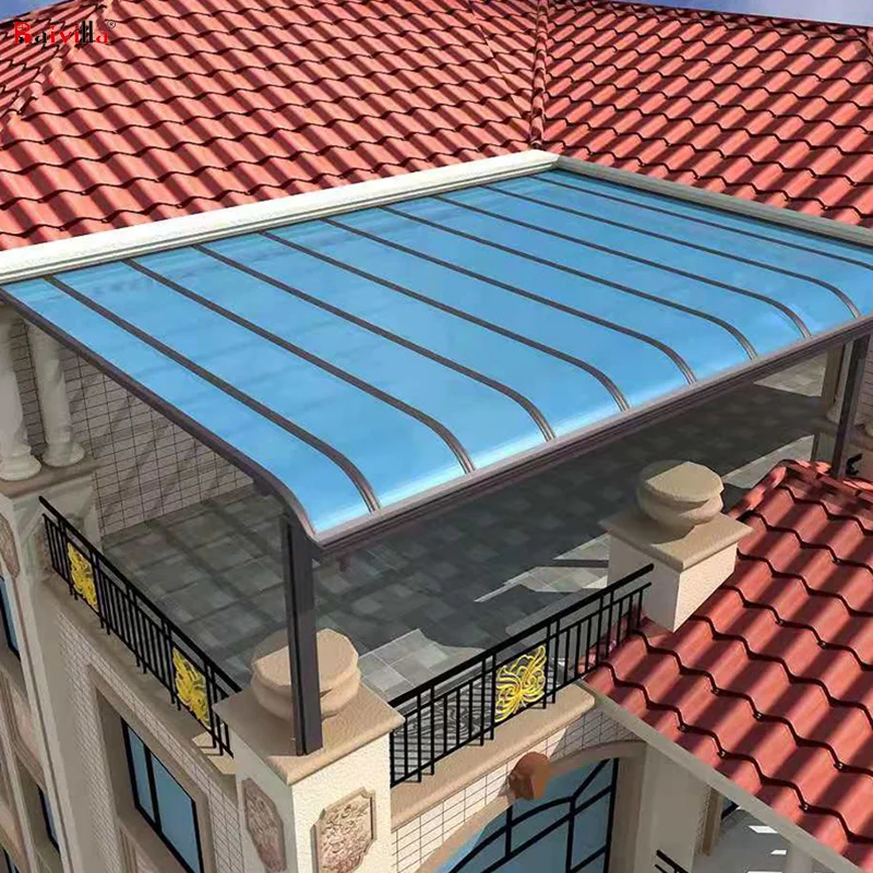 white or grey color aluminum frame house front curved prtio cover roof polycarbonate panels, Customized colors
white or grey color aluminum frame house front curved prtio cover roof polycarbonate panels, Customized colors