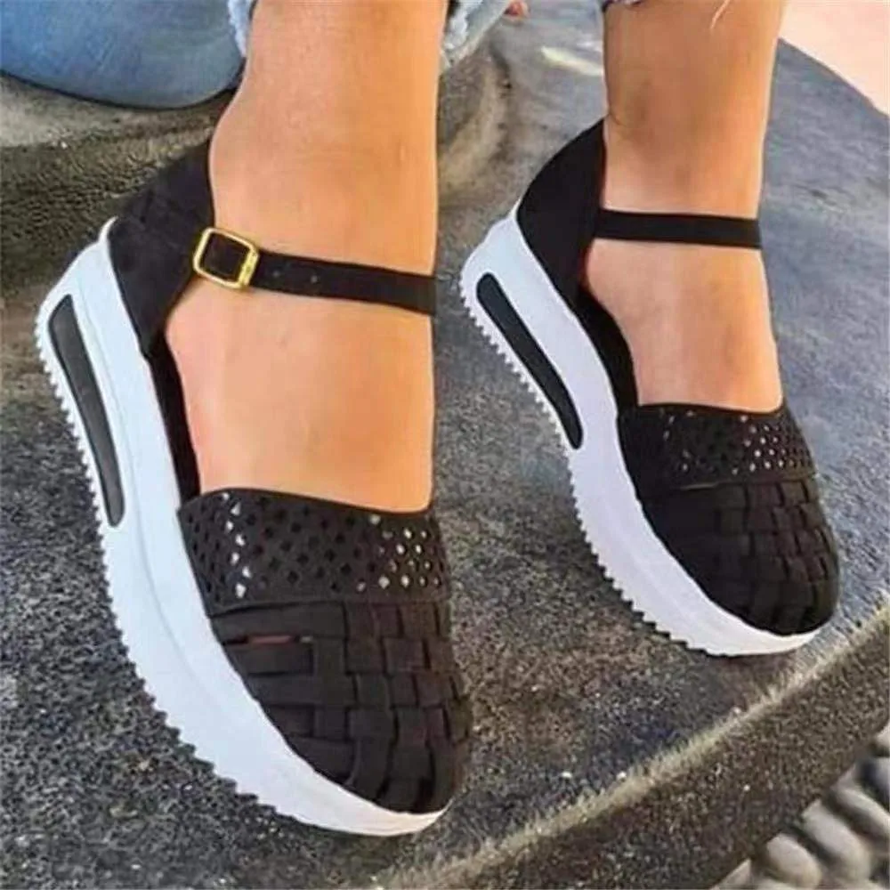 women high heel sandals Summer European and American thick bottom woven hollow Roman flat bottom large size outdoor slippers
women high heel sandals Summer European and American thick bottom woven hollow Roman flat bottom large size outdoor slippers