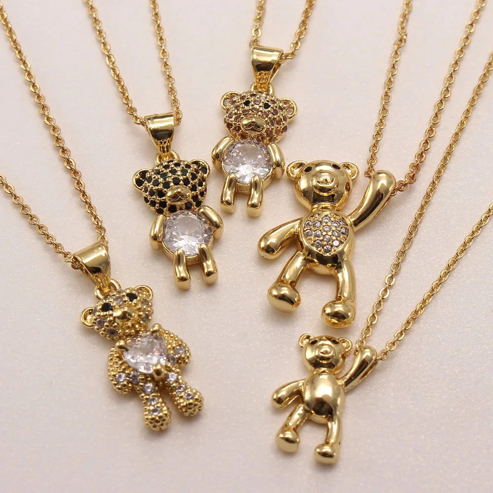 MHS.SUN Wholesale Luxury Cubic Zircon Lovely Bear Pendant Necklace Fashion Women/Girls Gold Color Chain Charm Choker Party Gift
MHS.SUN Wholesale Luxury Cubic Zircon Lovely Bear Pendant Necklace Fashion Women/Girls Gold Color Chain Charm Choker Party Gift