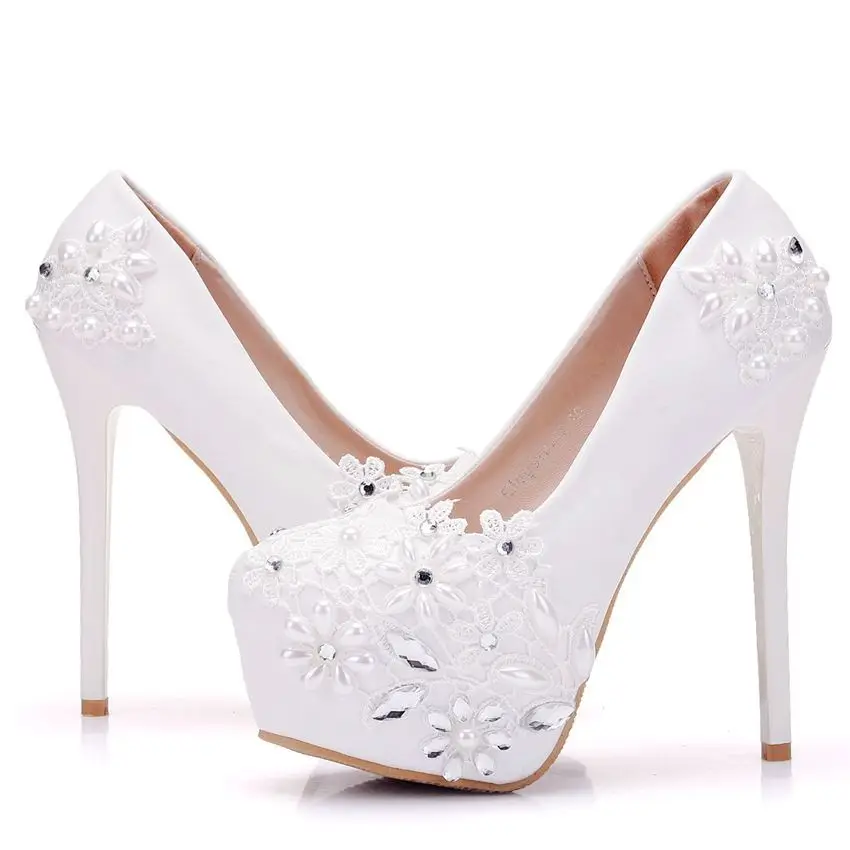 New High Heels Bridal Wedding Shoes White Rhinestones Lace Wedding Pumps Shoe Spring Summer Bridesmaid Shoes
New High Heels Bridal Wedding Shoes White Rhinestones Lace Wedding Pumps Shoe Spring Summer Bridesmaid Shoes