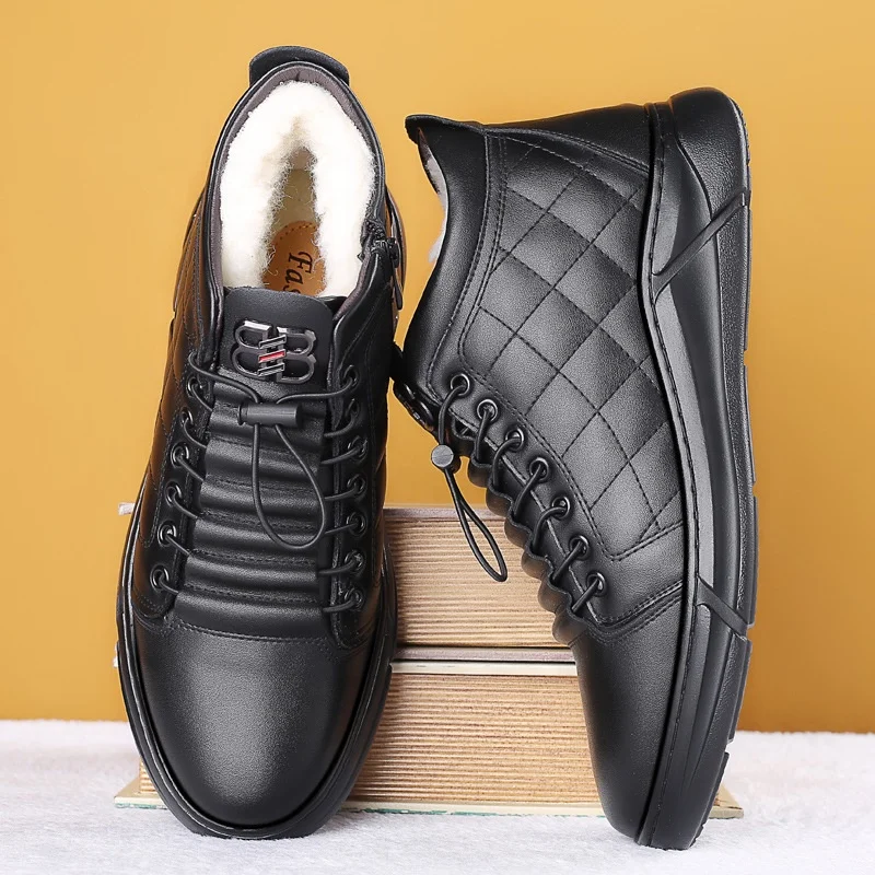OEM Genuine leather fur wool shoes waterproof winter work boots casual men boots winter
OEM Genuine leather fur wool shoes waterproof winter work boots casual men boots winter