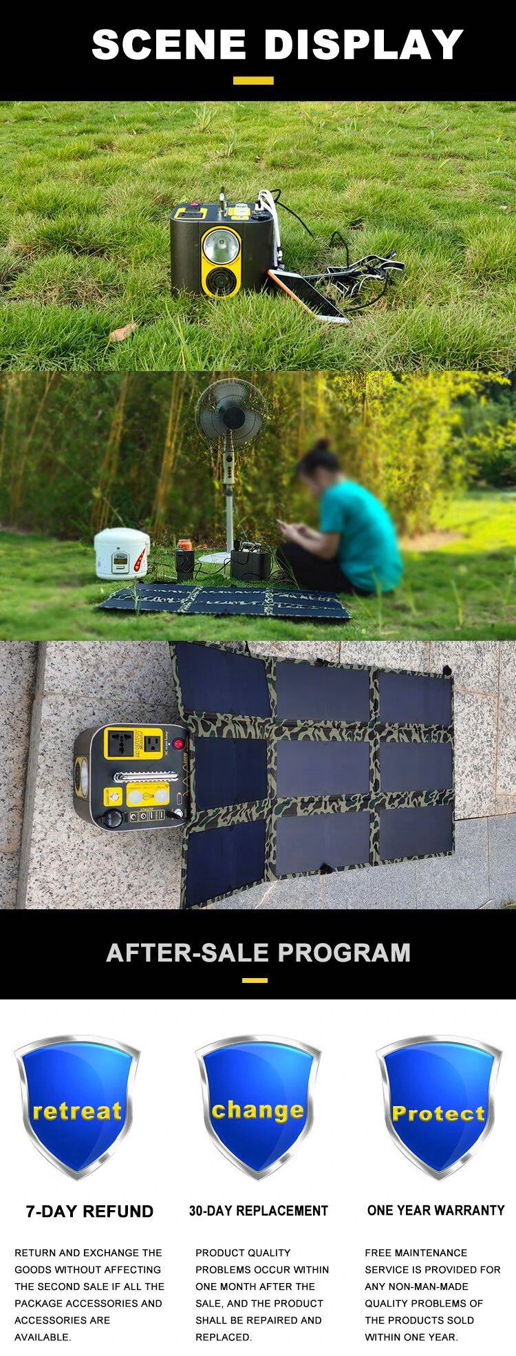 portable solar power station 500w PURE SINE WAVE INVERTER power bank charging station 220v/110v - ANKUX.COM