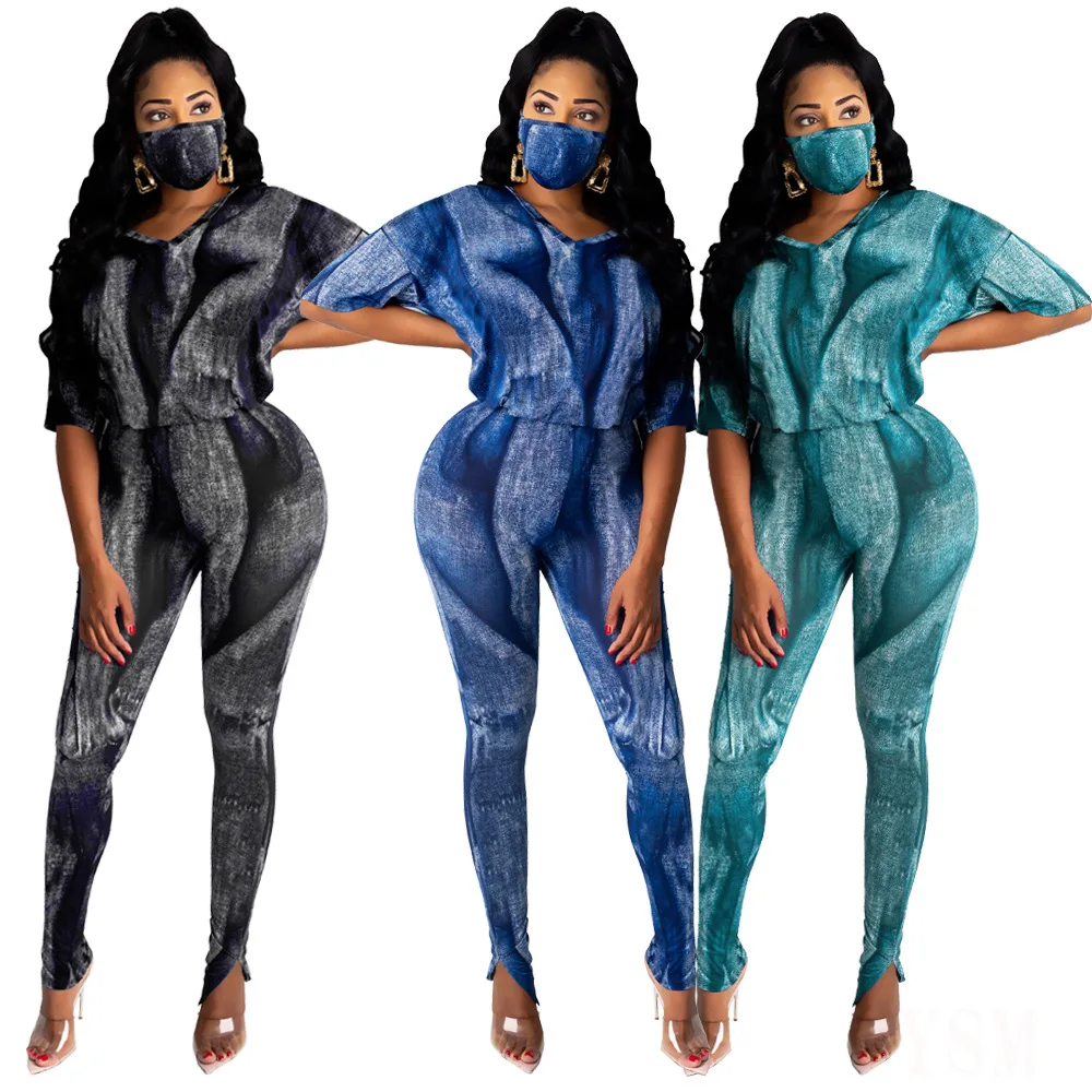 Summer New Style European and American Tie-dye ImitationDenim Printing Hot Two-piece Female, Picture
Summer New Style European and American Tie-dye ImitationDenim Printing Hot Two-piece Female, Picture