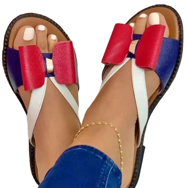 Women's Sandals 2021 New Style Flat Shoes Fairy Style Color Matching Bow Flat Women Slippers Sandals For Summer
Women's Sandals 2021 New Style Flat Shoes Fairy Style Color Matching Bow Flat Women Slippers Sandals For Summer
