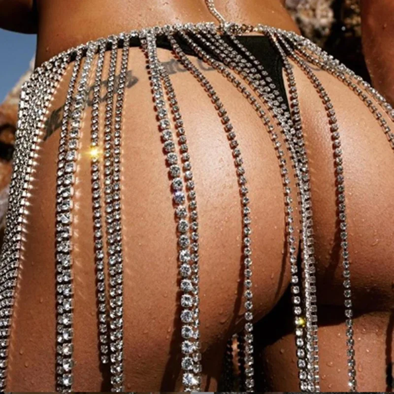 New Fashion Women Sexy Bikini Waist Chain Shinny Rhinestone Belly Waist Chain For Ladies Tassel Body Chain Jewelry for Women
New Fashion Women Sexy Bikini Waist Chain Shinny Rhinestone Belly Waist Chain For Ladies Tassel Body Chain Jewelry for Women