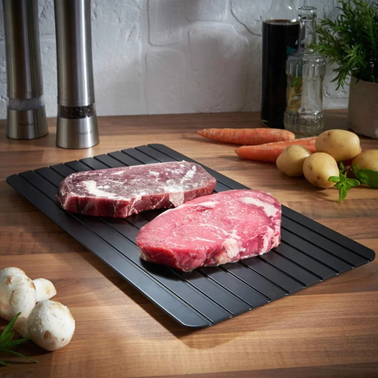 3 Size Premium Aluminum-magnesium Alloy Frozen Food Meat Steak Fast Safe Defrosting Plate Board Tray Kitchen Tools, Black
3 Size Premium Aluminum-magnesium Alloy Frozen Food Meat Steak Fast Safe Defrosting Plate Board Tray Kitchen Tools, Black