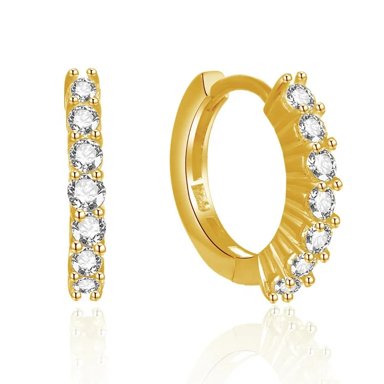 POLIVA New Jewelry Silver 925 Huggie Earrings Plated Gold Cubic Zirconia Women Hoop Earrings
POLIVA New Jewelry Silver 925 Huggie Earrings Plated Gold Cubic Zirconia Women Hoop Earrings