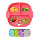 Children Feeding Dinner Plates Bowls Anti-Fall Tray Baby Food Storage Silicone Dining Plate Toddler Tableware
