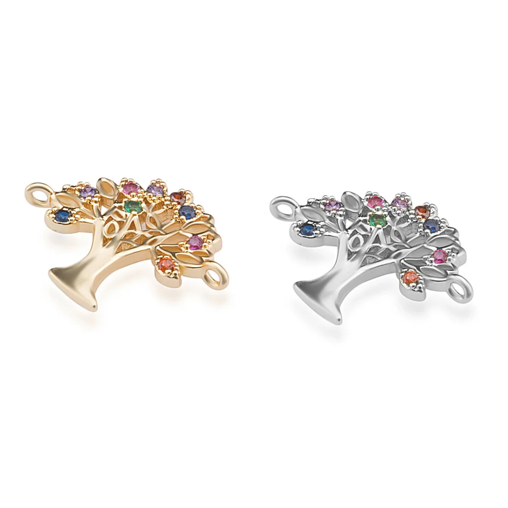 Plated Micro Pave CZ Findings Jewelry Making Colorful Tree Of Life Connector Charms Accessories
Plated Micro Pave CZ Findings Jewelry Making Colorful Tree Of Life Connector Charms Accessories