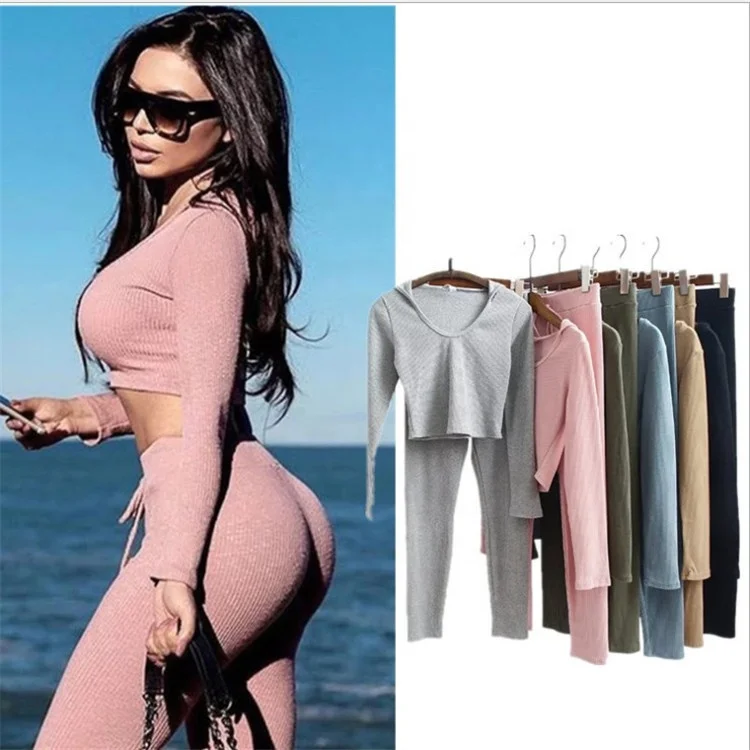 Spring Summer 1pc dropshipping Plain Long Sleeve women ribbed Slim Workout Jogging Set Crop hoodie leggings Yoga suit, Black grey pink
Spring Summer 1pc dropshipping Plain Long Sleeve women ribbed Slim Workout Jogging Set Crop hoodie leggings Yoga suit, Black grey pink