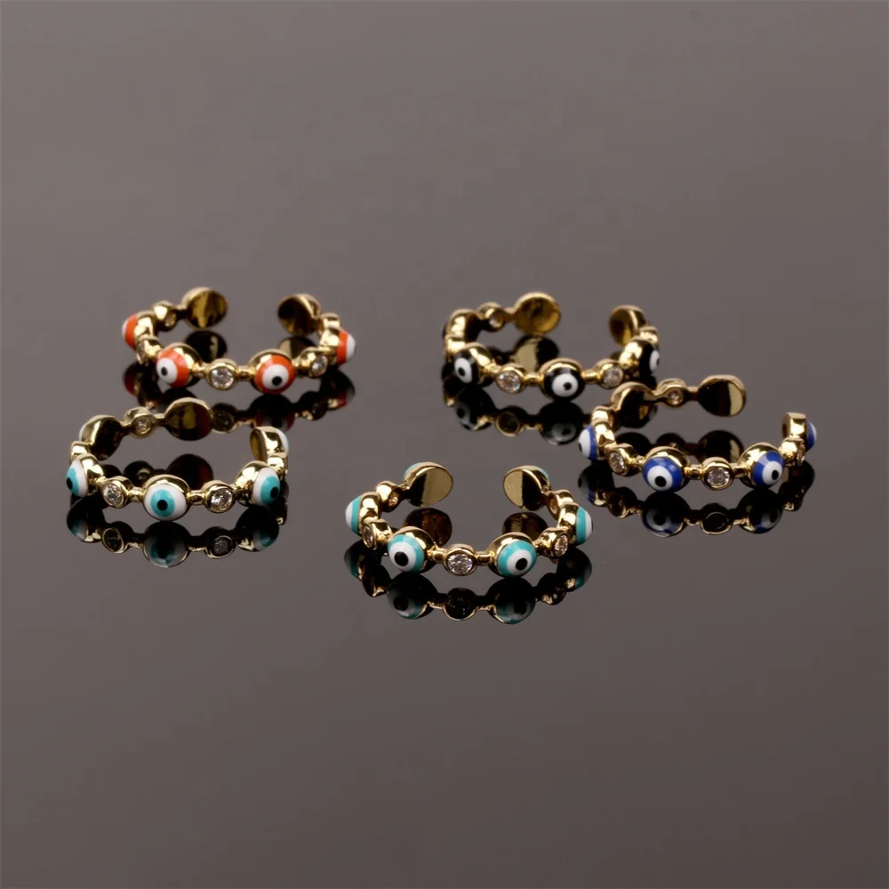 Fashion Hot Sale Enamel Mix Sizes Gold Plated Ojos malvados Anillo Evil Eye Rings for Women Girls
Fashion Hot Sale Enamel Mix Sizes Gold Plated Ojos malvados Anillo Evil Eye Rings for Women Girls