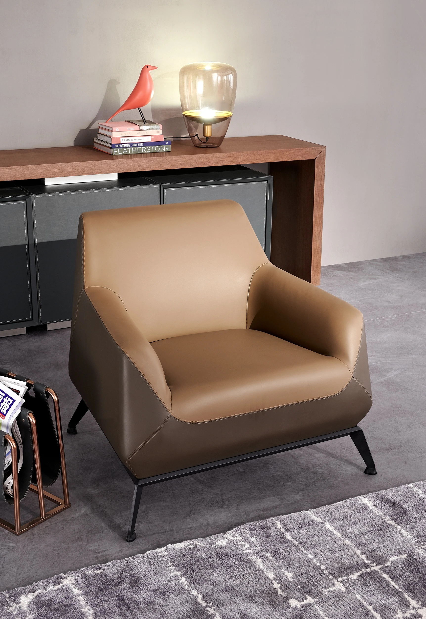 单座和三座 pu 皮革办公沙发套装 sf186 1   3 现代设计办公家具沙发
