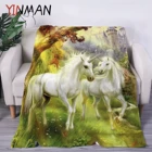 OEM 100%polyester Europe Style painting unicorn digital bedding flannel blanket