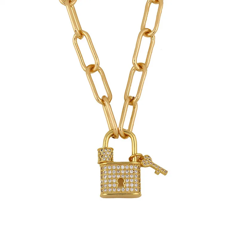 Cross Border New European And American Necklaces Creative Micro Inlaid Zircon Lock Pendant Necklace
Cross Border New European And American Necklaces Creative Micro Inlaid Zircon Lock Pendant Necklace