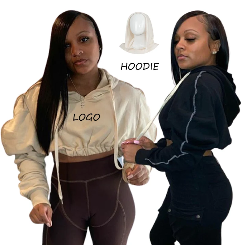 Custom Logo Wholesale Winter White Sweatshirt Long Sleeve Cropped Top Women Hoodies, Black
Custom Logo Wholesale Winter White Sweatshirt Long Sleeve Cropped Top Women Hoodies, Black