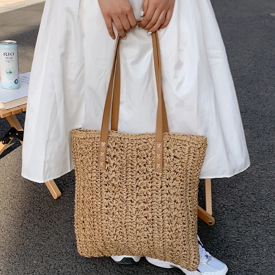 Yzora fashion large summer 2021 women ladies handbag straw beach bag shoulder bag, Beige, khaki
Yzora fashion large summer 2021 women ladies handbag straw beach bag shoulder bag, Beige, khaki