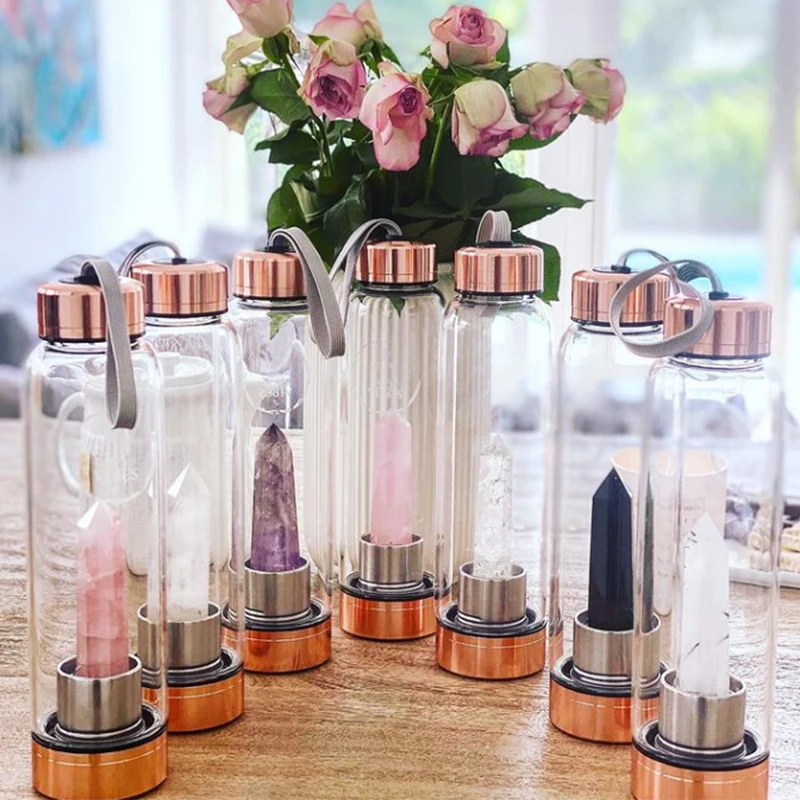 Eco Friendly Bpa Free Reusable Rose Gold Gemstone Cup Fruit Infuser Sports Glass Crystal Water Bottle, Natural transparent
Eco Friendly Bpa Free Reusable Rose Gold Gemstone Cup Fruit Infuser Sports Glass Crystal Water Bottle, Natural transparent