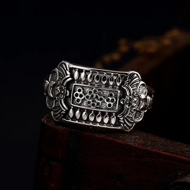Vintage 925 Sterling Silver Chinese Knot Immediate Fortune Adjustable Luck Ring for Men
Vintage 925 Sterling Silver Chinese Knot Immediate Fortune Adjustable Luck Ring for Men