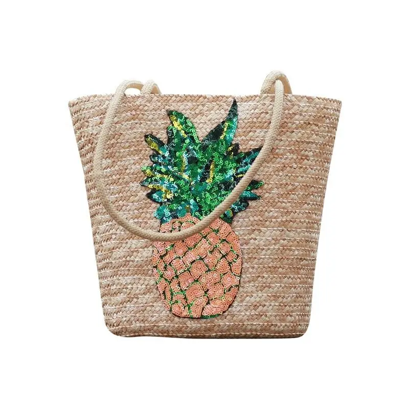 Factory direct explosions ladies straw bag European and American style fashion pineapple pattern straw bag, Black 
Factory direct explosions ladies straw bag European and American style fashion pineapple pattern straw bag, Black