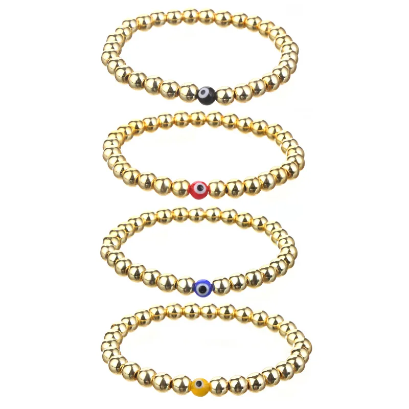 Gold smooth round bead eye Beaded Bracelet 14K gold plated fashion simple elastic Elastic Bracelet for ladies
Gold smooth round bead eye Beaded Bracelet 14K gold plated fashion simple elastic Elastic Bracelet for ladies