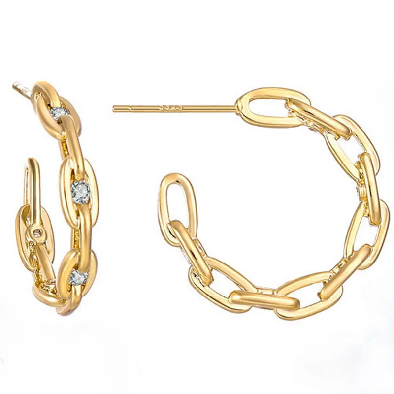1 Link Chain Gold Hoop Earring Chunky Twist Zircon Hoop Earrings
1 Link Chain Gold Hoop Earring Chunky Twist Zircon Hoop Earrings