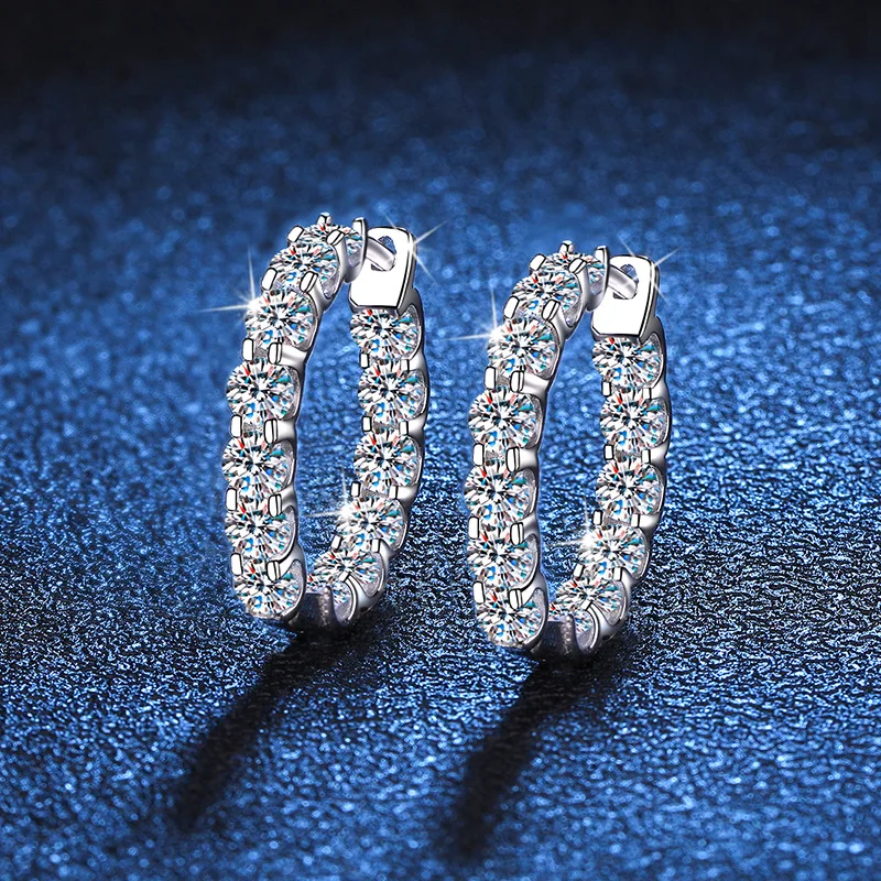 S925 Sterling Silver Earrings Full Of Diamond Moissanite Earrings Bull Head Temperament D Color 2.6 Carat Moissanite Earring
S925 Sterling Silver Earrings Full Of Diamond Moissanite Earrings Bull Head Temperament D Color 2.6 Carat Moissanite Earring