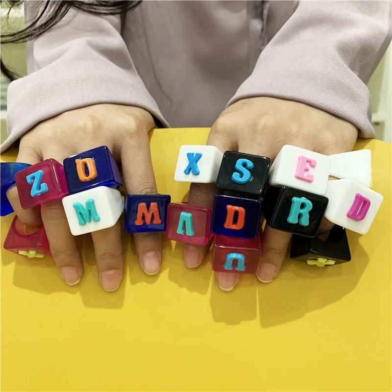 OUYE 2021 newest fashion letters colorful Summer Acrylic Resin Ring for women jewelry wholesale, Picture
OUYE 2021 newest fashion letters colorful Summer Acrylic Resin Ring for women jewelry wholesale, Picture