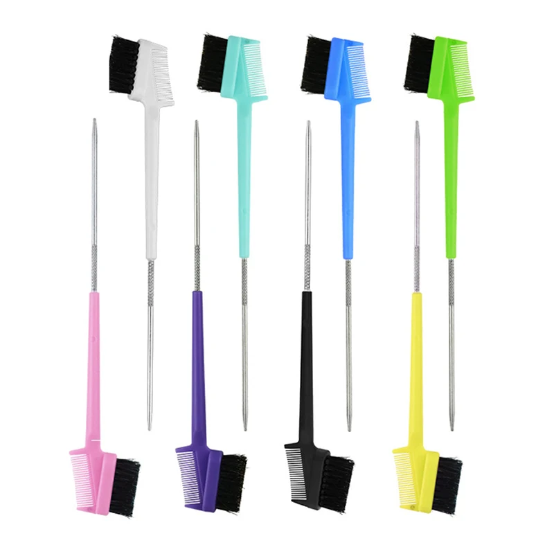 wholesale style braid metal tail double sided cosmetic eyebrow edge control brush custom logo
wholesale style braid metal tail double sided cosmetic eyebrow edge control brush custom logo