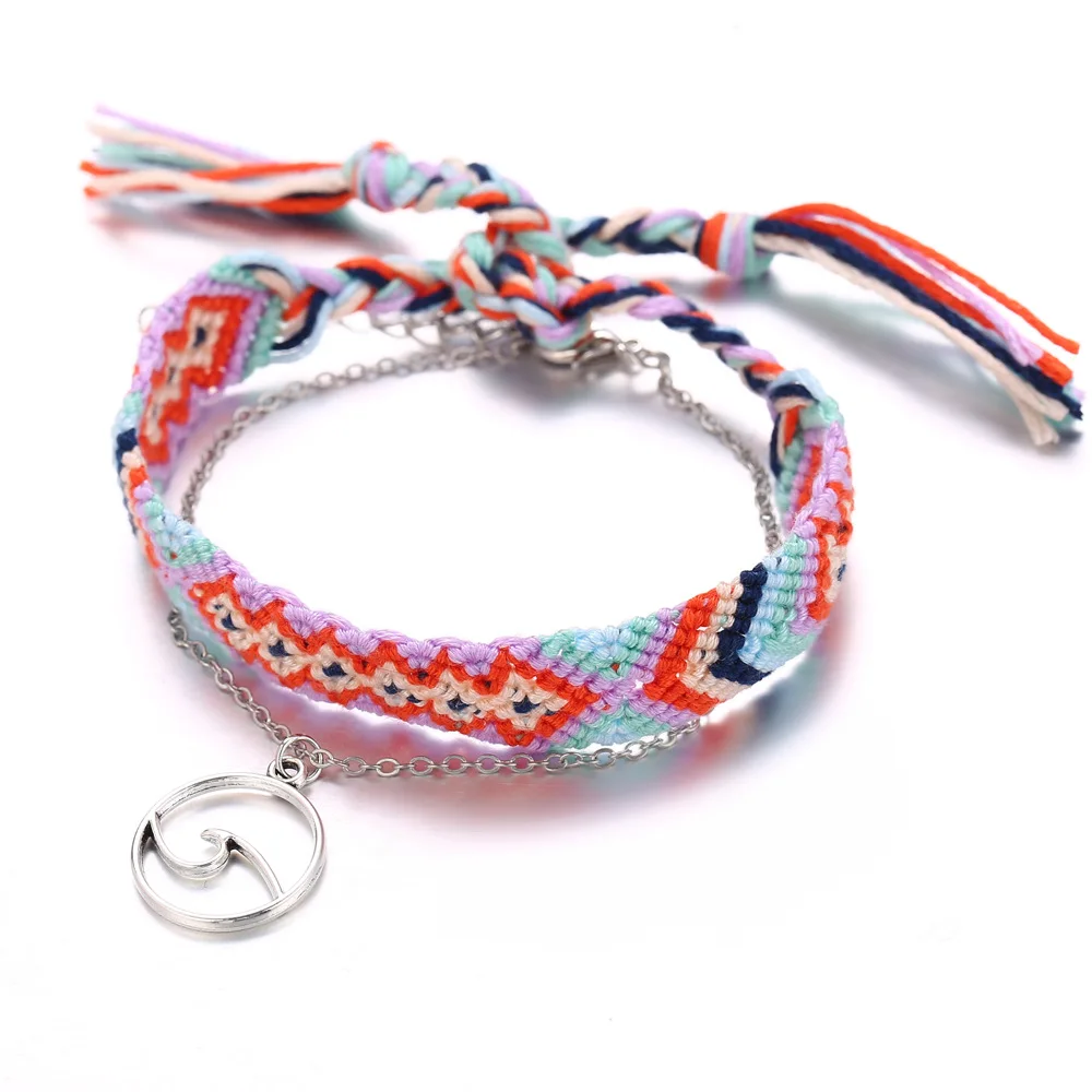 Custom Hand Woven Colorful Adjustable Cuff Bracelets with Sivel Chain Bracelet, Colorful and silver
Custom Hand Woven Colorful Adjustable Cuff Bracelets with Sivel Chain Bracelet, Colorful and silver