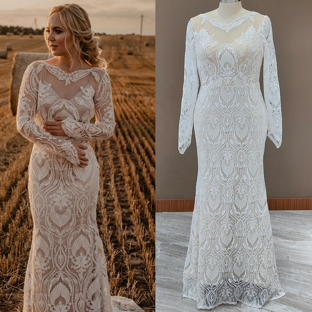 #10165 2 Pieces Long Sleeves Lace Rustic Wedding Dress Backless Vintage Beach Barn Ranch Plus Size Custom Made 2021 Mermaid
#10165 2 Pieces Long Sleeves Lace Rustic Wedding Dress Backless Vintage Beach Barn Ranch Plus Size Custom Made 2021 Mermaid