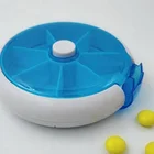 7 Days Custom Hard Compartment Plastic Container Box Round Pill Case