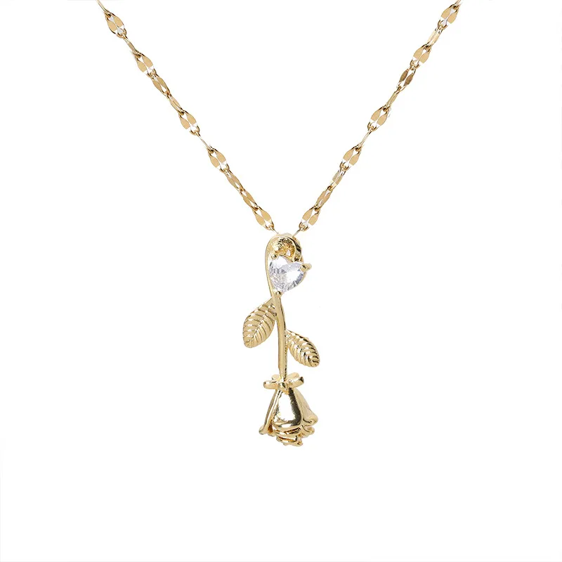 2021 hot sales stainless steel necklace gold jewelry with gold chain rose pendant necklace crystal necklace accessories
2021 hot sales stainless steel necklace gold jewelry with gold chain rose pendant necklace crystal necklace accessories