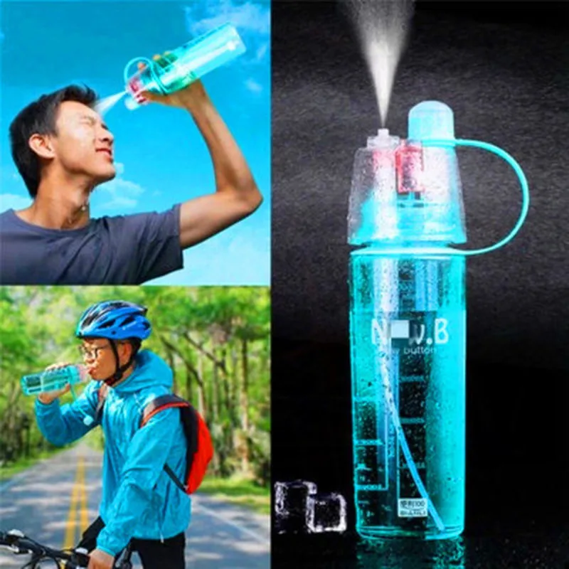400/600ml Creative Spray Plastic Water Bottle Cup Summer Man Woman Child Student Outdoor Sports Portable Kettle Customized Logo, Gray,blue,green,pink
400/600ml Creative Spray Plastic Water Bottle Cup Summer Man Woman Child Student Outdoor Sports Portable Kettle Customized Logo, Gray,blue,green,pink