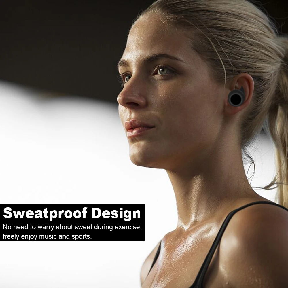 ZR900 TWS Bluetooth 5.0 Earphones IPX5 Waterproof Headsets True Wireless Headphones Stereo Sound Hands-free w/ Mic Charging Box - ANKUX.COM