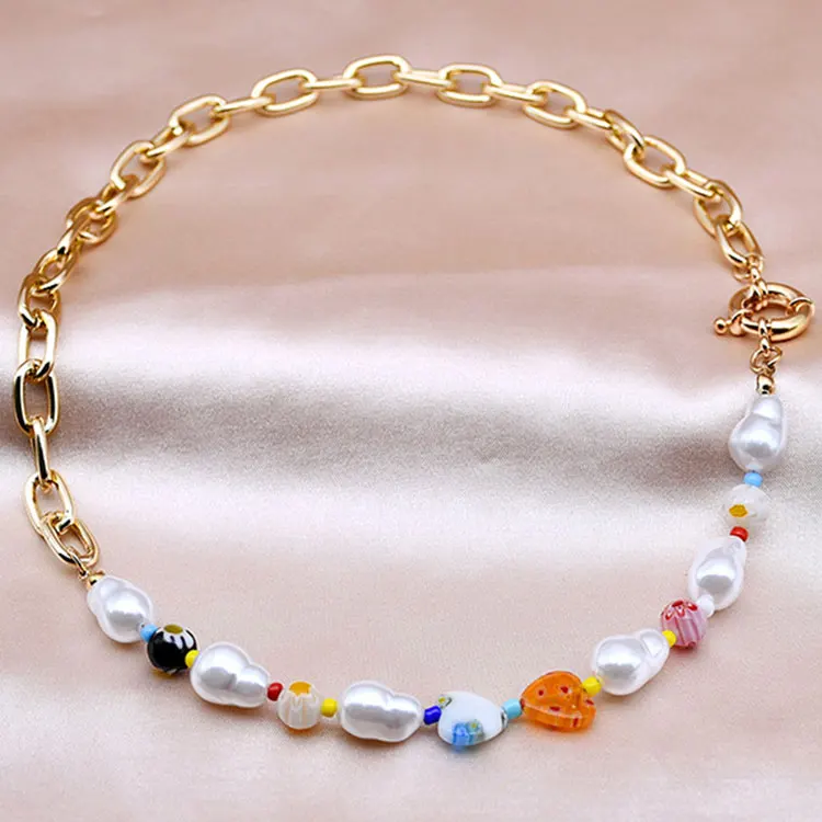 New Bohemia Jewelry Necklace Glass Pearl Necklace Colorful Glass Beads Beaded Necklace for Women Girls, Multi color
New Bohemia Jewelry Necklace Glass Pearl Necklace Colorful Glass Beads Beaded Necklace for Women Girls, Multi color