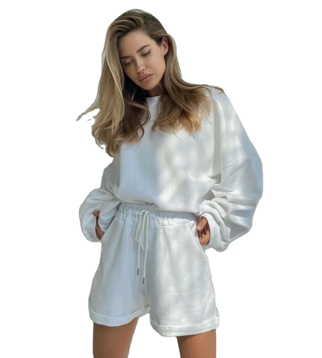Womens Clothing 2021 Spring Women's Loose Long Sleeve Oversize Sweatshirt Shorts Set ladies Crew Neck Pants Two Piece Set, Show
Womens Clothing 2021 Spring Women's Loose Long Sleeve Oversize Sweatshirt Shorts Set ladies Crew Neck Pants Two Piece Set, Show