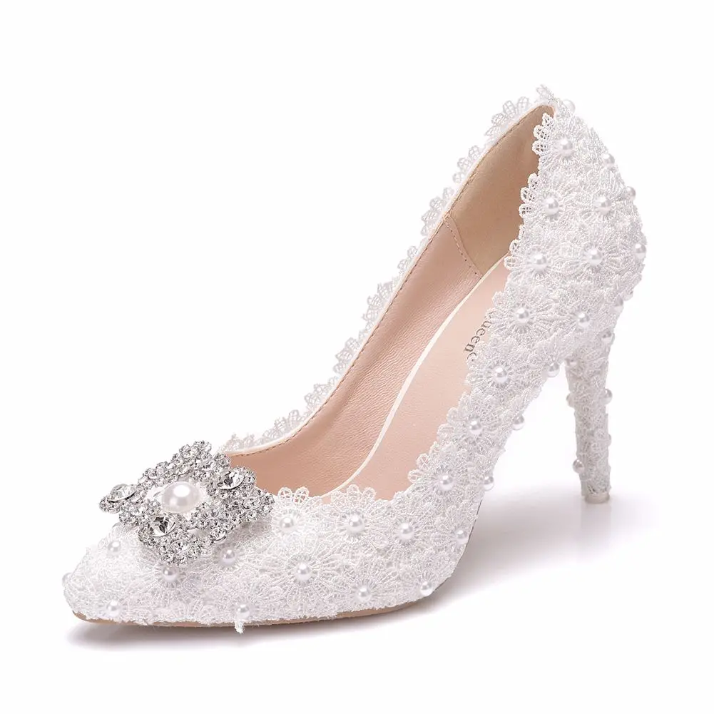 White Lace High Heels Wedding Shoes Rhinestone decoration bride Party Shoes Women Pumps Ladies High Heels
White Lace High Heels Wedding Shoes Rhinestone decoration bride Party Shoes Women Pumps Ladies High Heels