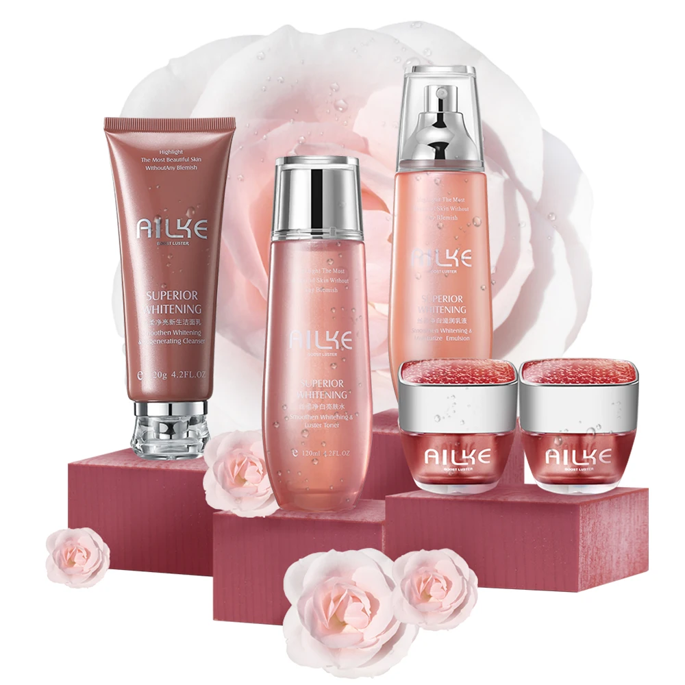 Ailke Brand Personal Daily 5 in 1 Set Whitening Skin Care Products for Women, White/yellow
Ailke Brand Personal Daily 5 in 1 Set Whitening Skin Care Products for Women, White/yellow