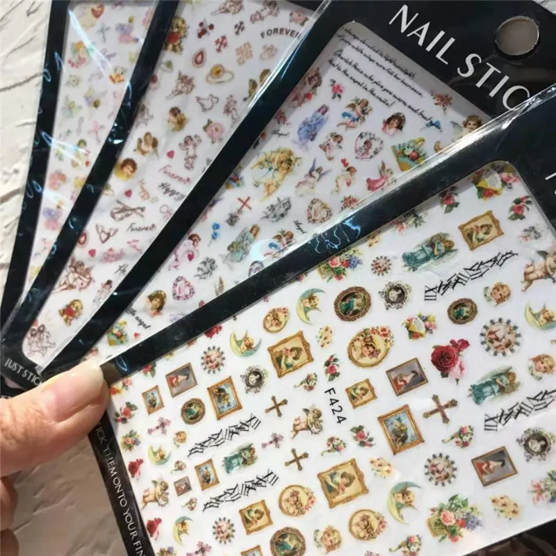 Hot Sale New Nail Stickers Jesus Angel Elves Nail Decals Creativity Nail Art Sticker
Hot Sale New Nail Stickers Jesus Angel Elves Nail Decals Creativity Nail Art Sticker