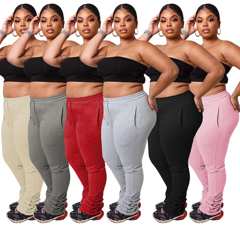 Hot selling large size xxxxl stacked sports pants pure color ladies sports pants casual pants, Customized color/as show
Hot selling large size xxxxl stacked sports pants pure color ladies sports pants casual pants, Customized color/as show