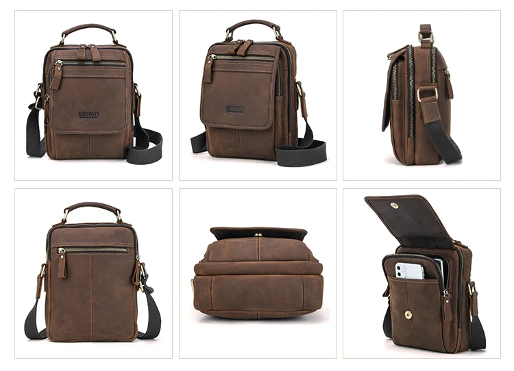 Contact's Genuine Leather Messenger Bag for 7.9 inch tablet